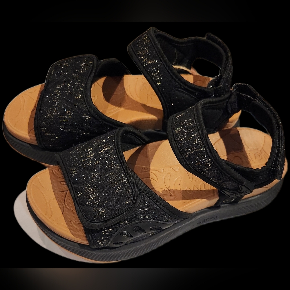 Elegant Black Glitter Women's Sandals - Picture 7 of 16